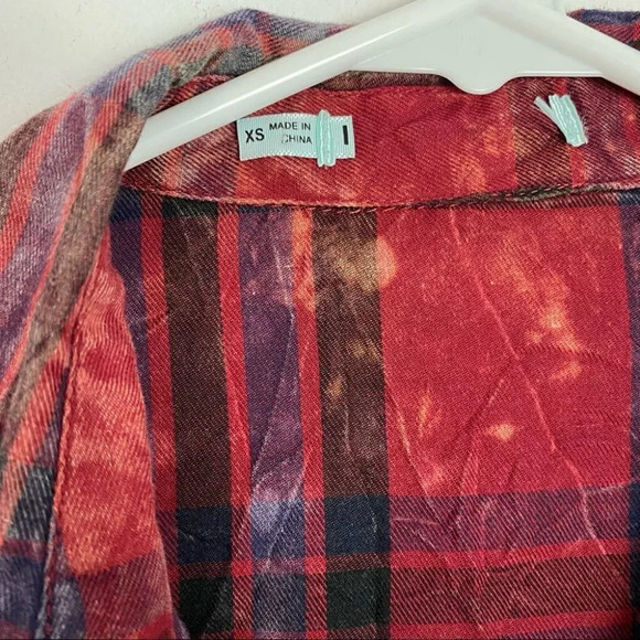 Handmade Light Weight Plaid Custom Tunic Button Down Shirt Red XS Womens Flannel - Picture 9 of 13